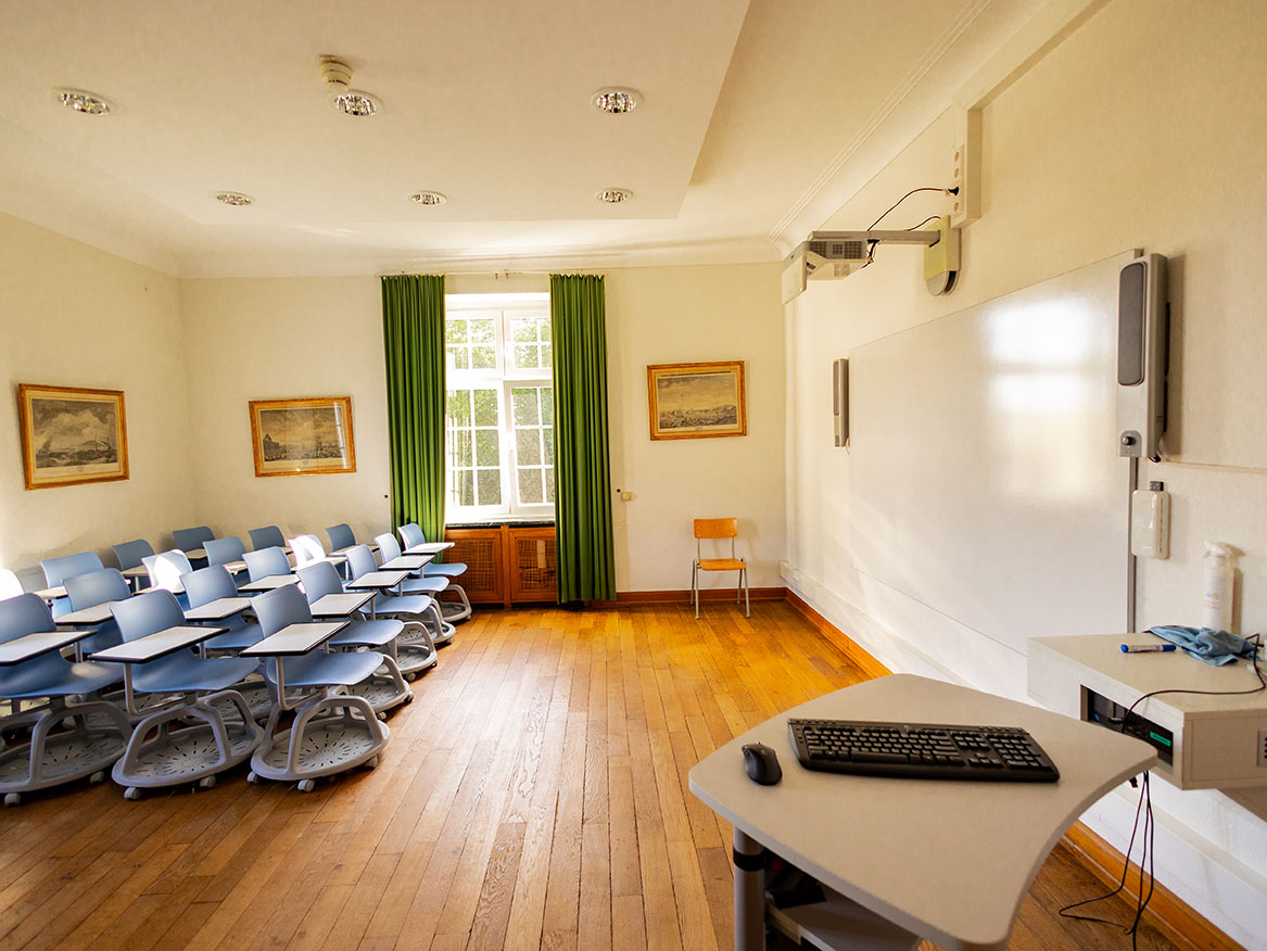 Classroom space inside the Chateau de Differdange